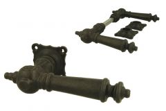 Door handles cast iron pair