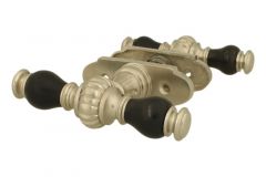 Door handles T model satin nickel ebony pair
