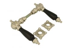 Door handles satin nickel ebony pair