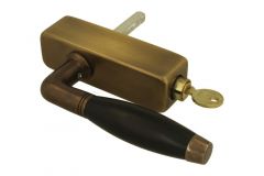 Handle Tilt & Turn with lock (1931) antique brass ebony