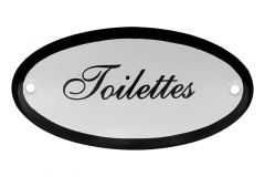 Enamel door plate "Toilettes" oval 100x50mm