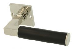 Single door handle with rosette nickel ebony
