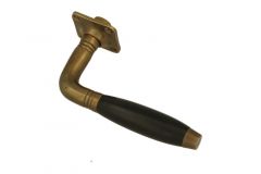 Single door handle with rosette antique brass ebony (1930)
