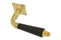 Single door handle with rosette polished brass ebony (1904)