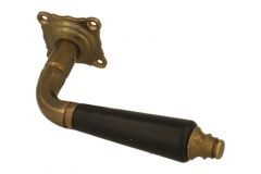 Single door handle with rosette antique brass ebony (1904)