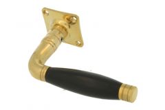 Single door handle with rosette polished brass ebony (1926)