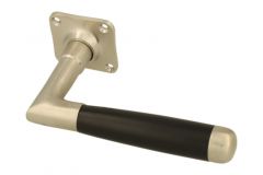 Single door handle with rosette satin nickel ebony (1918)