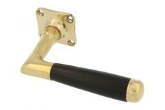 Single door handle with rosette polished brass ebony (1918)