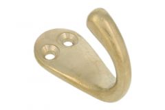 Small wall hook polished brass, depth 33 mm, 17x36mm