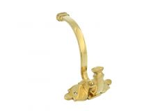 Coat hook polished brass, depth 130mm, rosette 105x45mm