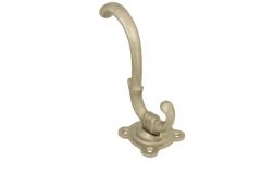 Coat hook satin nickel, depth 110mm, rosette 48x48mm