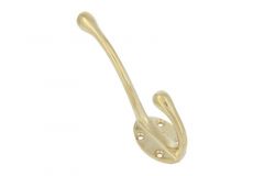 Coat hook polished brass, depth 70mm, rosette 32x44mm