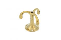 Triple ceiling hook polished brass rotating H53mm, Ø 60mm