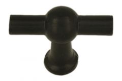 Cabinet knob "chemin de fer" cast iron black powder coated