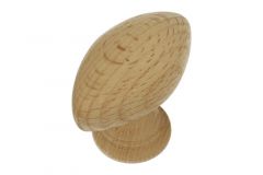 Cabinet knob beech egg shaped 55x31mm H49mm