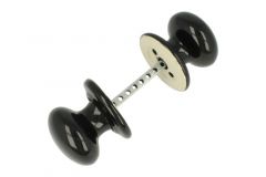 Pair of knobs porcelain black