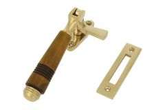 Window fastener reversible polished brass horn (1908)