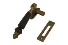 Window fastener reversible antique brass horn (1890)