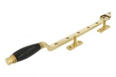 Window stay polished brass bakelite 315mm
