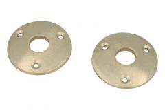 Pair round escutcheons satin nickel Øhole 15mm