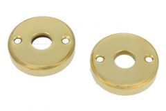 Pair round escutcheons polished brass (through fixing)