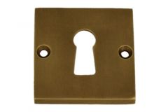 Square key rosette "Bauhaus" in antique brass