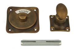 Libre-Occupé turn and release spindle antique brass