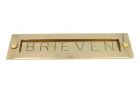 Letter plate "BRIEVEN" polished brass 1930's
