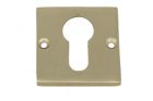 Square euro cylinder escutcheon "Bauhaus" in satin nickel