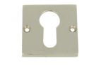 Square euro cylinder escutcheon "Bauhaus” in nickel