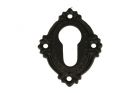 Euro cylinder escutcheon cast iron black powder coated.