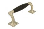 Pull handle 155mm with curve satin nickel ebony