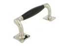 Pull handle 155mm with curve nickel ebony