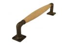 Pull handle 250mm antique brass beech