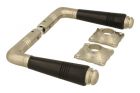 Door handles satin nickel ebony pair (1908)