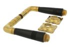 Door handles polished brass bakelite pair (1908)