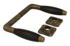 Door handles antique brass ebony pair (1930)