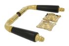 Door handles polished brass bakelite pair (1915)