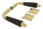 Door handles polished brass ebony pair (1904)
