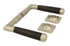 Door handles satin nickel ebony pair (1918)