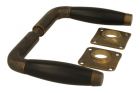 Door handles antique brass ebony pair (1932)