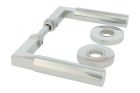 Door handles "Bauhaus" chrome pair with concealed rosettes