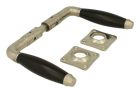 Door handles satin nickel ebony pair (1929) with rosettes