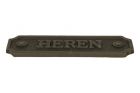 Cast iron door plate "Heren" rectangular 115x36mm