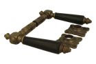 Door handles antique brass ebony pair (1890)