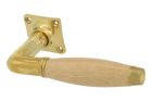 Single door handle with rosette polished brass beech (1930)