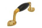 Pull handle 145mm polished brass ebony