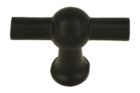 Cabinet knob "chemin de fer" cast iron black powder coated