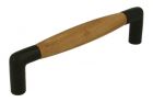 Kitchen handle cast iron teak 128mm Center-To-Center