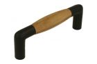 Kitchen handle cast iron teak 96mm Center-To-Center